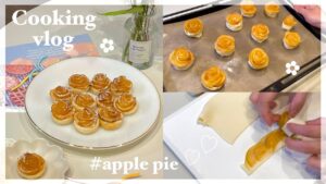 【Cooking】簡単！バラのアップルパイ🍎｜失敗しないお菓子レシピ👩🏻‍🍳｜母の日やパーティーにオススメ🌷｜sub