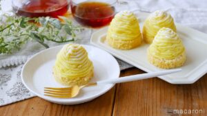 【さつまいもモンブラン】ミキサーで手軽に！市販のカステラで簡単♪｜macaroni（マカロニ）