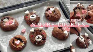 【 簡単かわいい 】 手作りバレンタインに！/のびるスモアクッキー🍪♡