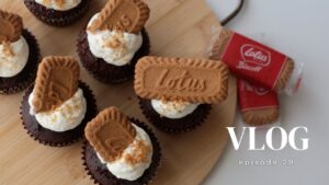 [お菓子作りvlog] 濃厚ガトーショコラの作り方｜簡単絶品！ロータスクッキーを乗せた可愛いカップサイズ♪