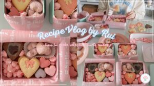 【Recipe Vlog】ハートのクッキー缶作り💘｜型抜きクッキー｜いちごのスノーボールクッキー｜メレンゲクッキー｜ジャムサンドクッキー
