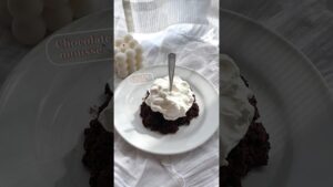 【 材料３つ 】簡単に作れる有名店風？のチョコムース💭🤎🥄　chocolate mousse