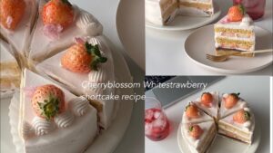 【春レシピ】桜と白苺のショートケーキを作りました