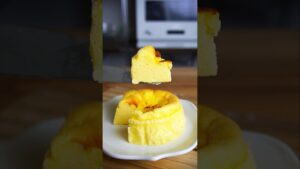 材料3つ！トースターでスフレチーズケーキ作り方！#food