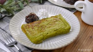 【抹茶もちフレンチトースト】アイスと切り餅で作る！メイン材料はたったの3つ♪抹茶の香りともちもちの食感がたまらない｜macaroni（マカロニ）