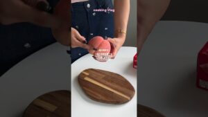 混ぜるだけ簡単！！桃のチーズケーキ作り🍑夏休みとか時間のある時に是非💖