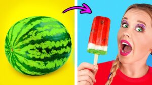 スイカで作るアイスクリーム？🍉🍦 簡単で賢い子育てレシピ！123 GO! のクールなスイカハック！