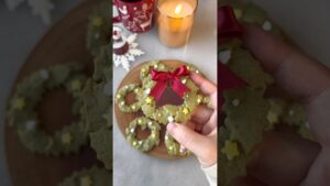 クリスマスに🌟/抹茶のリースクッキー🎄🎀