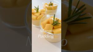 【材料5つ】濃厚マンゴープリン/冷凍マンゴー/作り方は混ぜるだけで簡単/Creamy Mango Pudding/Easy Dessert/No Bake
