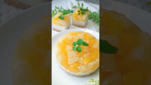 簡単!!桃のレアチーズケーキ🍑メイキング
