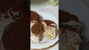 市販のビスケットで罪悪感少なめ濃厚ティラミス風ケーキ #簡単レシピ #ヘルシーレシピ #ヨーグルト #ティラミス #shorts