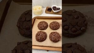 Double Chocolate Cookies!!🍪🤎🍫 #baking #bakingrecipe #cookies #chocolate #recipe