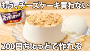 【材料4つ】型なし！スーパーカップで作るレアチーズケーキが濃厚すぎて旨かった！