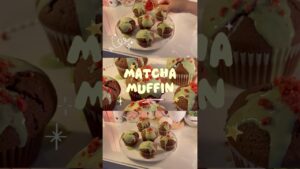 概要欄にレシピ付🍓抹茶ストロベリーマフィンの作り方🧁🫧 #マフィン #マフィン作り　#お菓子作り　#muffin #おかし作り