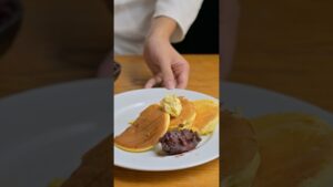 あずきスフレパンケーキ #shorts  #asmr  #スフレパンケーキ