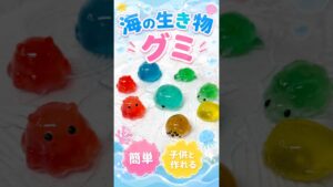 【レンジで簡単】海の生き物グミの作り方🐙