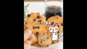 材料6つ・トースターで簡単‼️米粉のチョコチップクッキー #グルテンフリー #米粉クッキー #クッキーレシピ