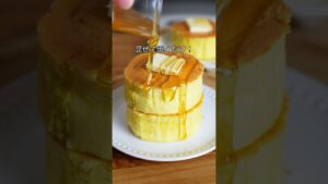 材料4つ！牛乳パックで作る！スフレパンケーキ作り方！ #簡単レシピ #お菓子作り #スフレパンケーキ #food