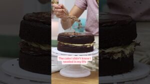 Chocolate + pistachio + CRUNCH. The recipe is linked in this video! #cakes #cakevideos #cakerecipes